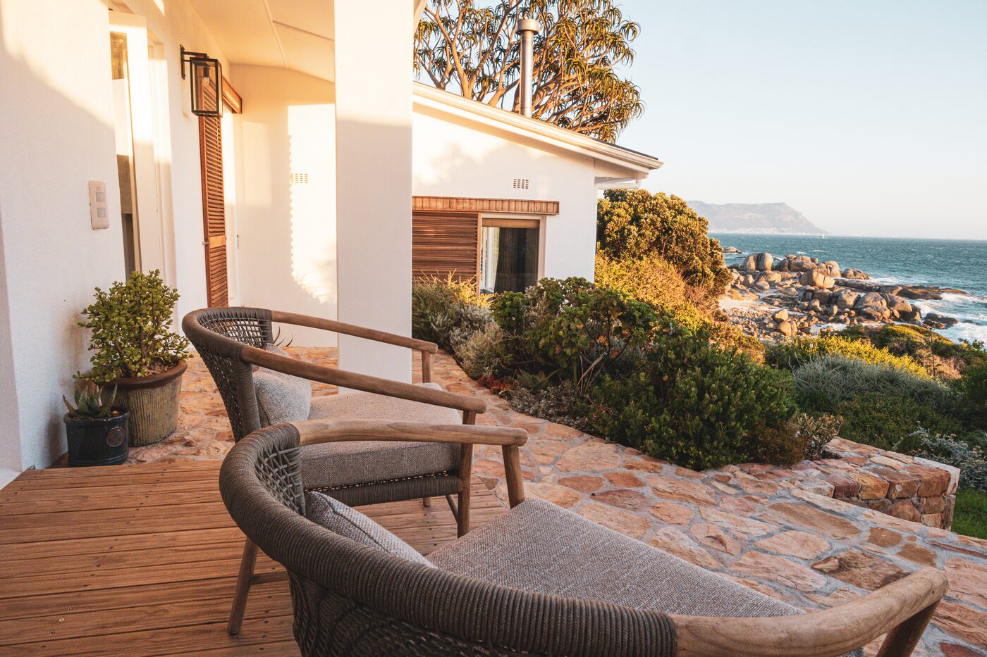 Deck seating with sea views